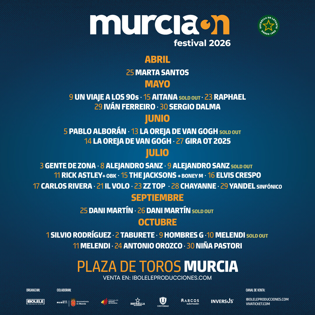 Programación Murcia On Festival 2026 en la Plaza de Toros de Murcia